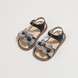 KAMAMES Free Shipping Girls' Bowknot Princess Sandals  Summer New Korean Style Soft Sole Shoes Children Open Toe Beach Shoes