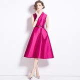Hepburn style fashion waist swing skirt design sense dress skirt slim dress women popular summer new