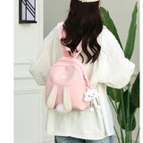 New Cute Girl's Backpack Middle School Student High School Student Bag Simple All-Match Bunny Trendy Backpack