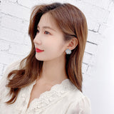 2025 Popular,  and the United States in the summer of 2023 new earrings slightly inlaid with blue zircon silver needle earrings multi-layer three-dimensional flower stud earrings