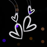 2025 Light luxury high-end love earrings Celebrity temperament inlaid hollow heart-shaped high-end S925 silver needle fashion earrings