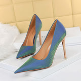 2025 1829-12  style sexy and thin thin heel super high heel satin high heel light mouth pointed high heel shoes women's single shoes