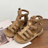 KAMAMES Children's Roman Sandals  Summer New Children's Shoes Girls Zhongbang Sandal Boots Fashionable Stylish Girl Shoes