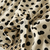 2025 Polka dot mulberry silk shirt  summer new women's clothing,  retro shirt, double crepe V-neck silk top