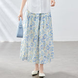 Cotton cocoon  summer new  temperament floral skirt