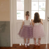 Kamames  Girl's Dress Princess Dress Studio Shooting Dress Birthday Dinner Flower Girl Sweet Wedding Dress Children's Performance Dress