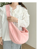 KAMAMES 2025 Large capacity nylon cloth dumpling bag Japanese college style new student class messenger bag commuter bag pink