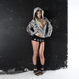 2025 fashion metal ring hollow design sense zipper hooded sweater spring and autumn new street cardigan sweater women