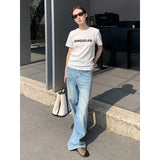 2025 THE MIND retro light blue jeans women's 2025 thirteen rows summer new straight versatile wide-leg pants N1
