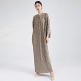 2025 dress high quality design sense loose large size Popular trade women's bat sleeve elegant dress pleated dress