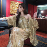 New Chinese style chiffon thin top women's new temperament high-end outer long-sleeved loose coat M7091