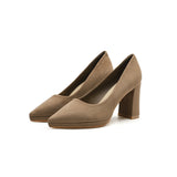 2025 8099-3 waterproof table high heels women's 2025 autumn new pointed thick heel high heels women's one-pedal women's shoes