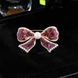 2025 High-end natural freshwater pearl corsage temperament luxury high-end zircon suit coat accessories bow brooch