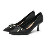 2025 7955-5 Simple and fashionable H-buckle single shoes for women 2025 new pointed thin heels high heels  banquet single shoes for women