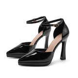 2025 105-5 Sexy temperament pointed-toed stiletto high heels one-word hollow high-heeled sandals waterproof table not tired feet single shoes