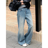 2025 THE MIND retro straight jeans women's 2025 early spring new Korean version simple versatile casual pants women's N13