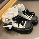 kamames New Martin Boots High-Top Fashion Casual Shoes Denim Thick Bottom Soft Bottom Women's Thin Shoes Trendy Women