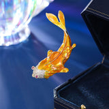 2025 Carp Yue Longmen Creative Koi Brooch High-end Personality Niche Design Sense Dripping Oil Inlaid Zircon Corsage Accessories