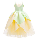 Kamames  Princess Diana Dress Halloween Cosplay Girl's Skirt Frog Princess Sleeveless Green Summer Dress