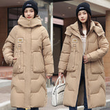 European Station 2024 Winter New Detachable Hat Padded-on Women's Medium and Long Over-Knee Thickened Down Padded Women's Jacket