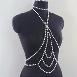 2025 YL2889  vest fashionable and exquisite multi-layer wavy fringed chain pendant neck pearl chain top body chain