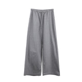 2025 THE MIND linen cotton strappy striped casual pants 2025 summer new Korean drape wide-leg trousers T263