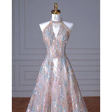 neck evening dress New sense 2025 new light luxury niche style toast dress bridal banquet dress