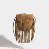 KAMAMES Southeast Asian Popular Bag Female  Winter New Faux Deerskin Velvet Bag Cover Diagonal Shoulder Tassel Bag in Stock