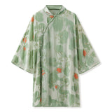 Guofeng New Heavy Industry Embroidery Light Purple Long Mulberry Silk Shirt Design Temperament Top Women's M5123