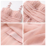 high-end temperament dress women's  new light luxury age-reducing gentle wind fluffy suspender skirt N4021