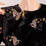 Autumn and winter new Chinese style light luxury shirt popular new temperament velvet embroidered top women's MX092