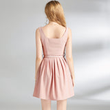 Popularan station popular summer new lotus root pink suspender dress women's  waist thin elegant temperament short skirt