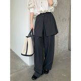 2025 THE MIND design fart curtain stacked casual pants women's 2025 spring and summer new Korean version wide-leg suit pants T231