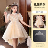 Kamames  Girl's Dress Light Luxury Minority Children's Birthday Princess Dress Flower Girl's Wedding Host Piano Playing Clothes