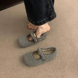2025  Mao Mao shoes women wear Doudou shoes women's Birkenstocks new autumn and winter models with flat bottom velvet warm single shoes women