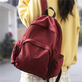 New Backpack Fashionable Simple Solid Color Casual Backpack Men's and Women's Large Capacity Student Backpack Lightweight Travel Bag