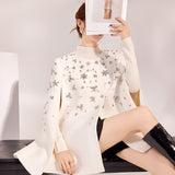 Autumn and winter high-end Xiaoxiangfeng heavy industry bead jacket  new loose temperament celebrity cape women L9115