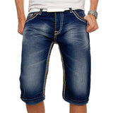 2025 2021 2025 new men's clothing summer casual fashion simple pleated pockets white flanged men's denim pants