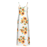 Hot Casual Summer  Women's Sunflower Printing Slip Dress European and American Sexy Suspender Skirt