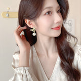 2025 Spring and summer new super fairy sweet zircon butterfly pearl earrings women's s925 silver needle fashion light luxury high-end earrings