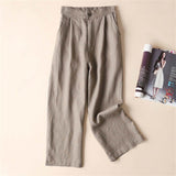 kamames New Wide-Leg Pants Female Summer New Cotton and Linen Ins Super Popular Pants Student Loose Linen Pants Casual Pants