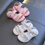 KAMAMES Girls' Sandals Summer  New Children's Non-Slip Soft Bottom Princess Beach Shoes Children Girls' Fashion Sandals