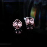 2025 Super flash color square light luxury crystal earrings women's ins style niche design s925 silver needle fashion versatile earrings