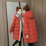 Down cotton-padded women's winter clothing New new Korean version loose cotton-padded women's medium and long thickened bread cotton-padded jacket