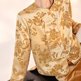 popular autumn new new Chinese style embroidered design top loose long sleeve jacket women M9043