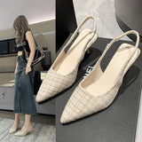 kamames New Summer  Style Classic Style High Heel Toe Box Slingback Sandals Women's Stiletto Heel Pointed plus Size Pumps Wholesale