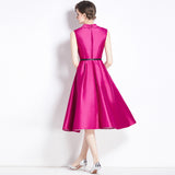 Hepburn style fashion waist swing skirt design sense dress skirt slim dress women popular summer new