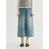 2025 THE MIND wide-leg seven-point jeans women's 2025 spring new Korean version of simple and versatile casual pants NY016