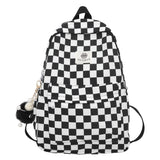 Backpack Women's New Korean-Style Fashion Chessboard Plaid College Students' Backpack Casual All-Match Junior and Middle School Students Schoolbag Wholesale