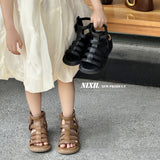 KAMAMES Children's Roman Sandals  Summer New Children's Shoes Girls Zhongbang Sandal Boots Fashionable Stylish Girl Shoes